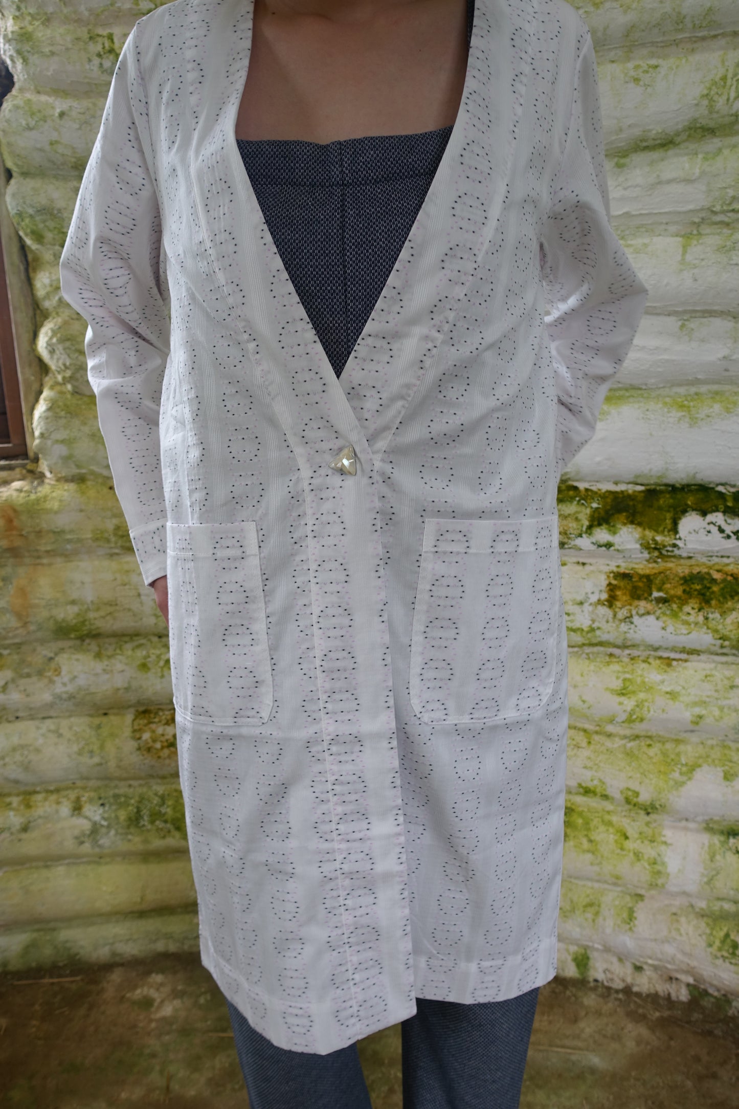 embroidered cotton haori